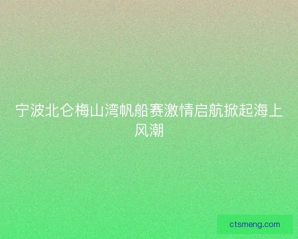 宁波北仑梅山湾帆船赛激情启航掀起海上风潮