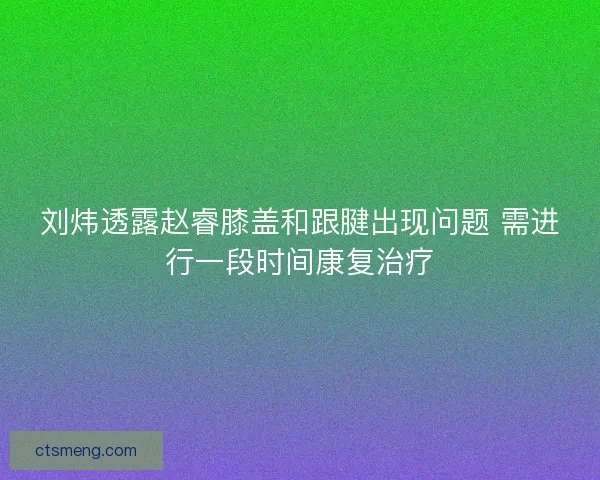刘炜透露赵睿膝盖和跟腱出现问题 需进行一段时间康复治疗