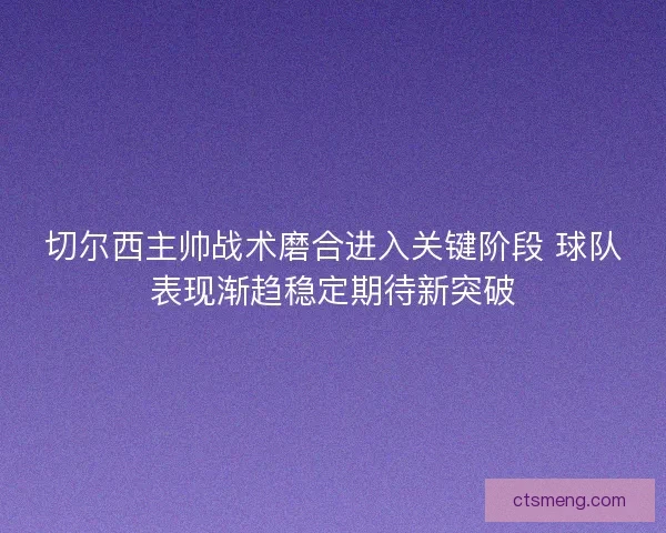 切尔西主帅战术磨合进入关键阶段 球队表现渐趋稳定期待新突破